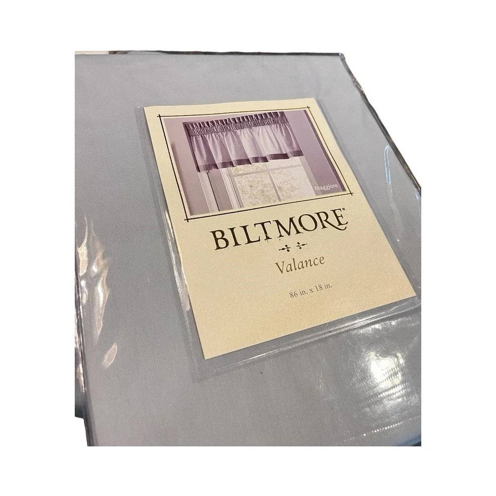 New w/ Tags Set of 2 Biltmore Collection Maggiore Valance Stone Gray